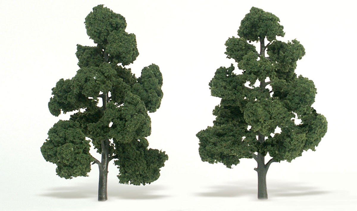 Woodland Scenics: Ready Made Realistic Trees: Medium Green- 2 Trees (7" - 8") 