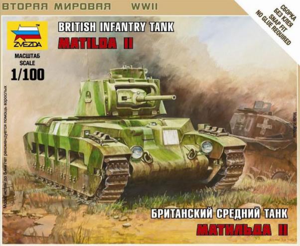 Zvezda Military 1/100 Scale: British Infantry Tank Matilda II 