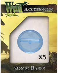 Wyrd Accessories: Blue Translucent Bases: 40mm (x5)  