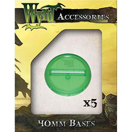 Wyrd Accessories: Green Translucent Bases: 40mm (x5) 