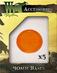 Wyrd Accessories: Orange Translucent Bases: 40mm (x5)  