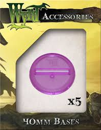 Wyrd Accessories: Purple Translucent Bases: 40mm (x5) 
