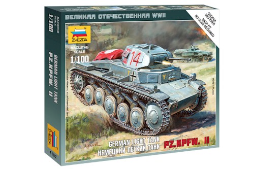 Zvezda Military 1/100 Scale: Snap Kit: German Panzer II 