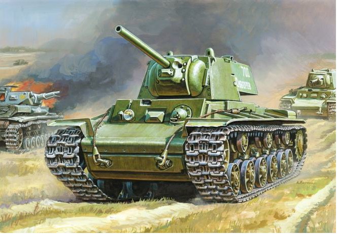 Zvezda Military 1/100 Scale: Snap Kit: KV-1/w F-32 Gun Soviet WWII Heavy 