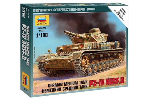 Zvezda Military 1/100 Scale: Snap Kit: Pz IV Ausf.D 