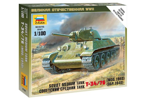 Zvezda Military 1/100 Scale: Soviet Tank T-34 