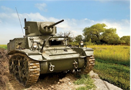 Zvezda Military 1/100 Scale: Snap Kit: US Stuart Tank 