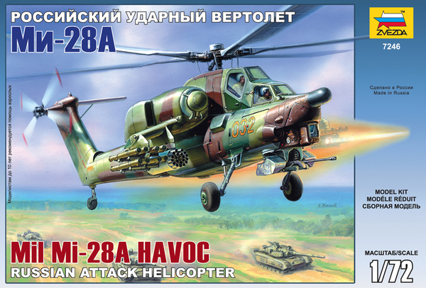 Zvezda Military 1/72 Scale: Russian Attack Helicopter Mil Mi-28A Havoc 