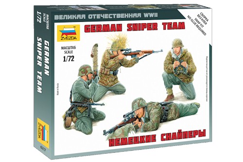 Zvezda Military 1/72 Scale: Snap Kit: GERMAN SNIPER TEAM 