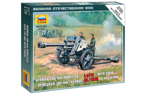 Zvezda Military 1/72 Scale: Snap Kit: German Howitzer leFH-18 