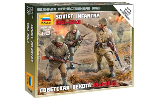 Zvezda Military 1/72 Scale: Snap Kit: Soviet Infantry 1941 