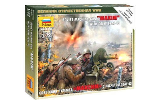 Zvezda Military 1/72 Scale: Snap Kit: Soviet Machinegun Crew 1941 