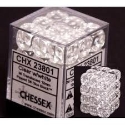 Chessex (23801): D6: 12mm: Translucent: Clear/White 
