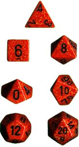 Chessex (25303): Polyhedral 7-Die Set: Speckled: Fire 