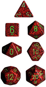 Chessex (25304): Polyhedral 7-Die Set: Speckled: Strawberry 