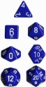 Chessex (25406): Polyhedral 7-Die Set: Opaque: Blue/White 