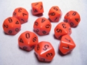 Chessex (26203): D10: Opaque: Orange/Black 