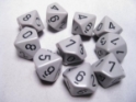 Chessex (26210): D10: Opaque: Dark Grey/Black 