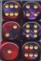 Chessex (26626): D6: 16mm: Gemini: Purple Red/Gold 