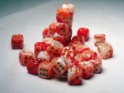Chessex (26843): D6: 12mm: Gemini: Red White/Gold 