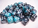 Chessex (26846): D6: 12mm: Gemini: Black Shell/White 