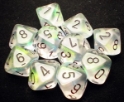 Chessex (27200): D10: Borealis: Clear/Black 