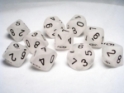 Chessex (27201): D10: Frosted: Clear/Black 