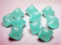 Chessex (27205): D10: Frosted: Teal/White 