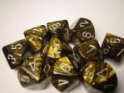 Chessex (27218): D10: Leaf: Black Gold/Silver 