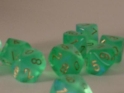 Chessex (27225): D10: Borealis: Light Green/Gold 