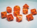 Chessex (27233): D10: Vortex: Orange/Black 