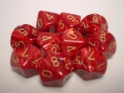 Chessex (27234): D10: Vortex: Burgundy/Gold 