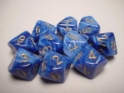 Chessex (27236): D10: Vortex: Blue/Gold 