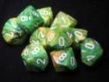 Chessex (27252): D10: Vortex: Dandelion/White 