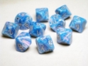 Chessex (27256): D10: Blue/Silver Mother of Pearl 