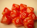 Chessex (27283): D10: Phantom: Orange/White 