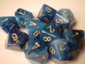 Chessex (27289): D10: Phantom: Teal/Gold 
