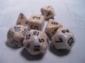 Chessex (27602): D6: 16mm: Ivory/Black Marbleized 