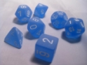 Chessex (27406): Polyhedral 7-Die Set: Frosted: Blue/White 