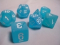 Chessex (27416): Polyhedral 7-Die Set: Frosted: Caribbean Blue/White 