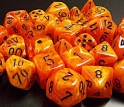 Chessex (27433): Polyhedral 7-Die Set: Vortex: Orange/Black 