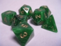 Chessex (27435): Polyhedral 7-Die Set: Vortex: Green/Gold 