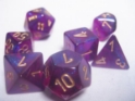 Chessex (27467): Polyhedral 7-Die Set: Borealis: Royal Purple/Gold 
