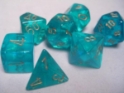 Chessex (27486): Polyhedral 7-Die Set: Borealis: Teal/Gold 