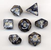 Chessex (27498): Polyhedral 7-Die Set: Lustrous: Black/Gold 