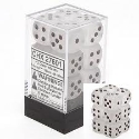 Chessex (27601): D6: 16mm: Frosted: Clear/Black 