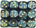 Chessex (27615): D6: 16mm: Scarab: Jade/Gold 