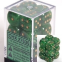 Chessex (27635): D6: 16mm: Vortex: Green/Gold 