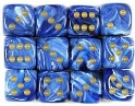 Chessex (27636): D6: 16mm: Vortex: Blue/Gold 