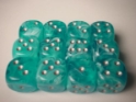 Chessex (27665): D6: 16mm: Cirrus: Aqua/Silver 